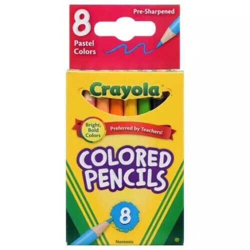 Crayola 8x Pastel Colored Pencils Drawing Arts & Crafts Creative School Home