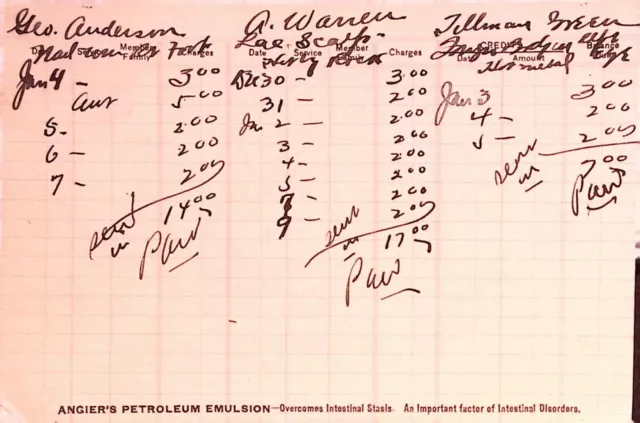 Angiers Petroleum Emulsion Intestinal Medicine Receipt Invoice