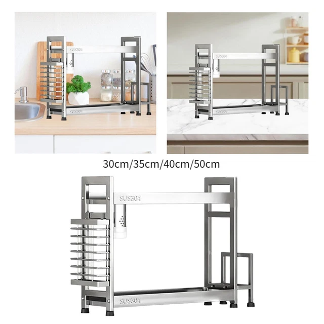 Étagère De Cuisine Acier Inoxydable - Extension Comptoir, Capacité 30 Kg, Hauteur Réglable, Facile à Nettoyer - 5