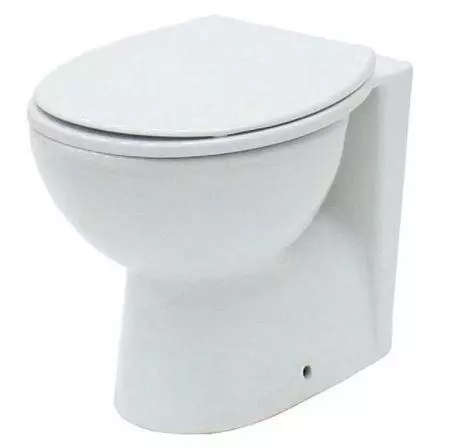 Back to Wall Toilet BTW Ceramic Pan WC Bathroom with Soft Close Seat White