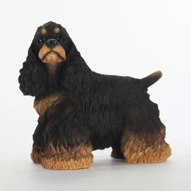 Cocker Spaniel Figurina Dipinto a Mano da Collezione Statua Nero/Marrone