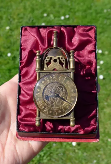 Vintage/Antique BRASS Miniature Mechanical LANTERN CLOCK by SMITHS the "NASEBY"