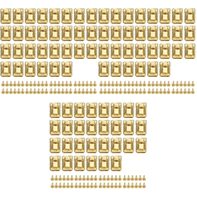 90 Pcs Jewelry Case Buckle Wooden Box Hasp Lock Metallic Purse Box Lock