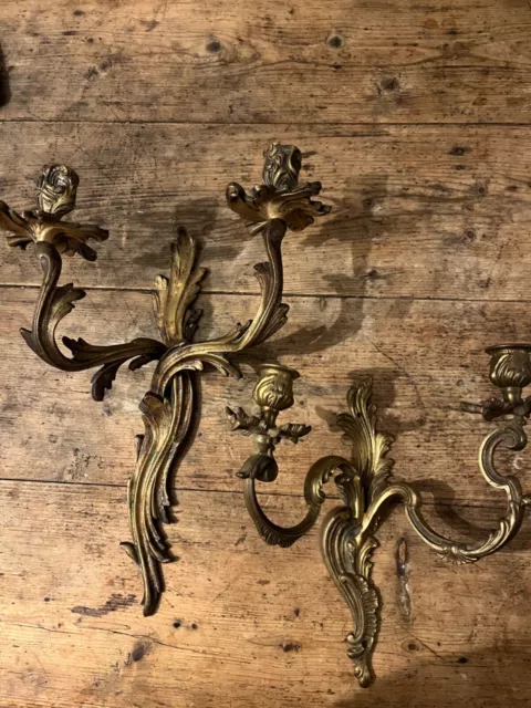 Pair of Rococco French Heavy wall Sconces