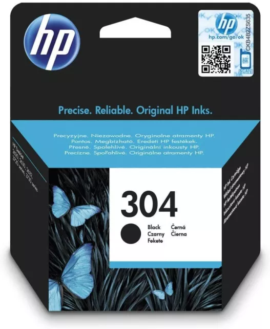 Original HP 304 BK TINTE PATRONE 3733 3735 3750 3760 3762 3764 3700 5000 5010