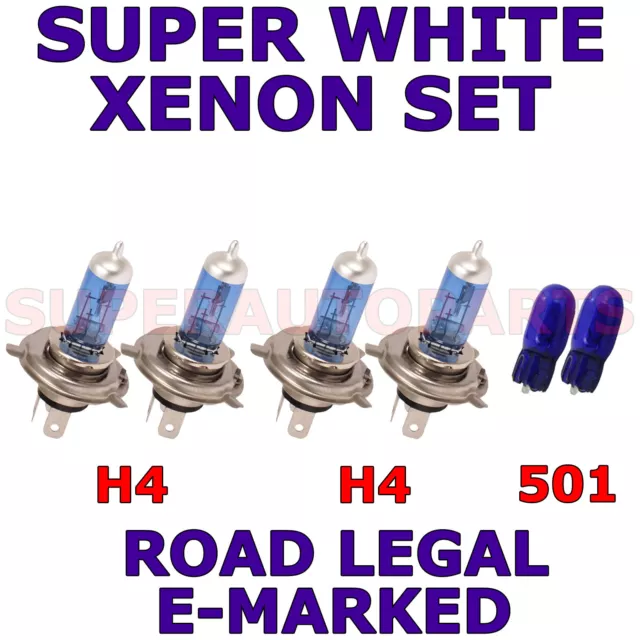 Para Mitsubishi Shogun Furgoneta 2000-2006 Set H4 501 Bombillas Xenón Blancas