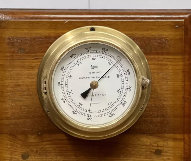 Ship Salvage Old Torr Brass Barigo Compensated Barometer Made in Germany