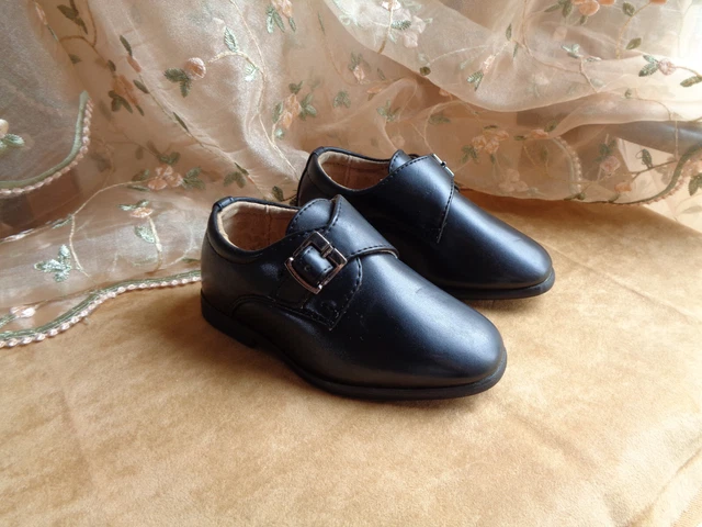CHAUSSURES EN CUIR NOIR - MARQUE ANGLAISE GOOR - TAILLE 21 - 14 cm AU PLUS LONG
