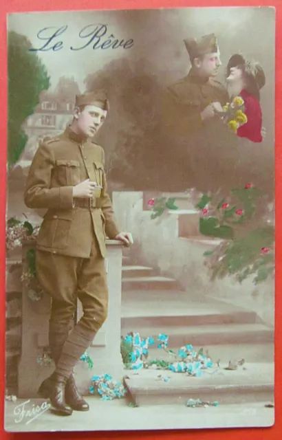 CPA MILITAIRE FANTAISIE "Le rêve." de 1923