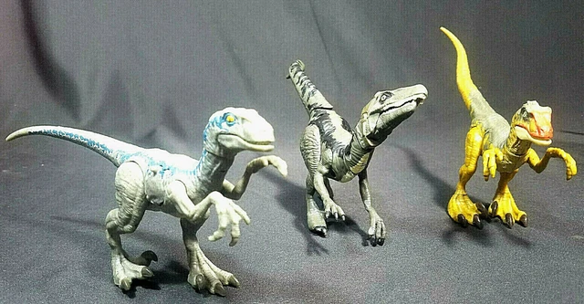 Vicious Raptor JURASSIC WORLD BATTLE Damage Raptor Vicious Set Of 3 Dinosaurs Figures ...