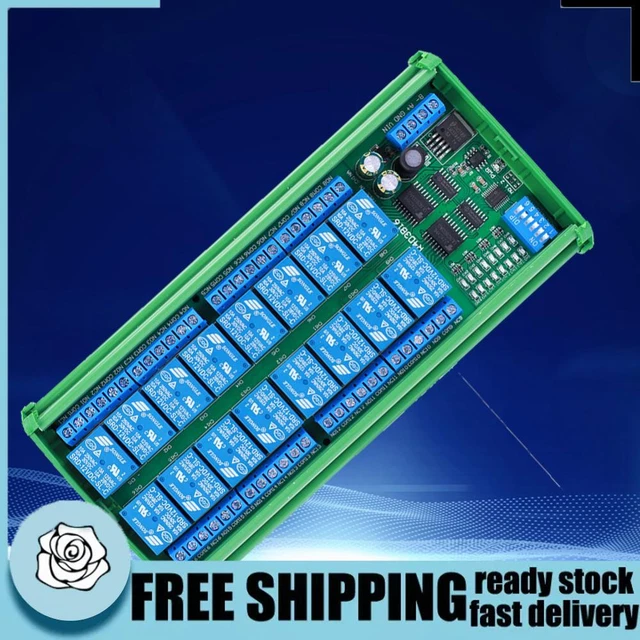 16 CHANNEL MODBUS RTU RS485 Relay Module Useful for PLC PTZ Camera ...