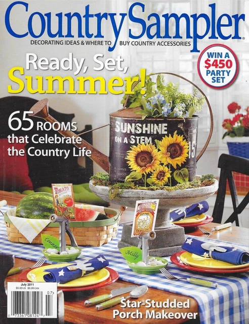 Country Sampler Magazine Classic Colonial Style Patriotic Decor Ranch Style Home