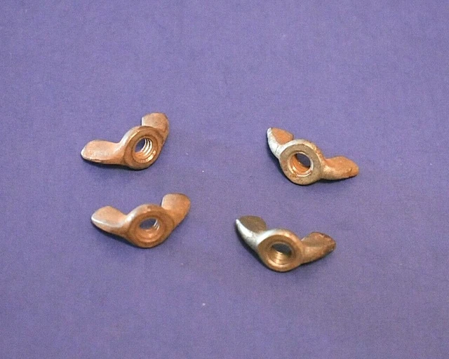 4 Vintage Steel Wing Nuts 1/4"-20 Coarse Thread 2