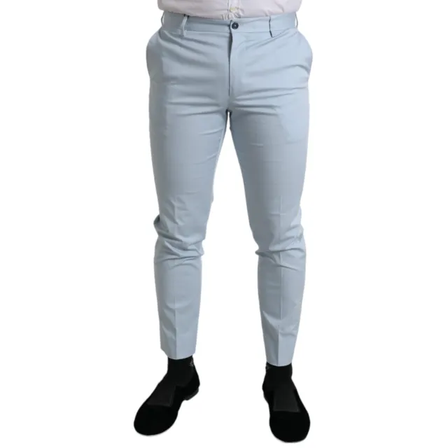 DOLCE & GABBANA Pants Sky Blue Cotton Stretch Skinny Trouser IT48/W34/M 560usd