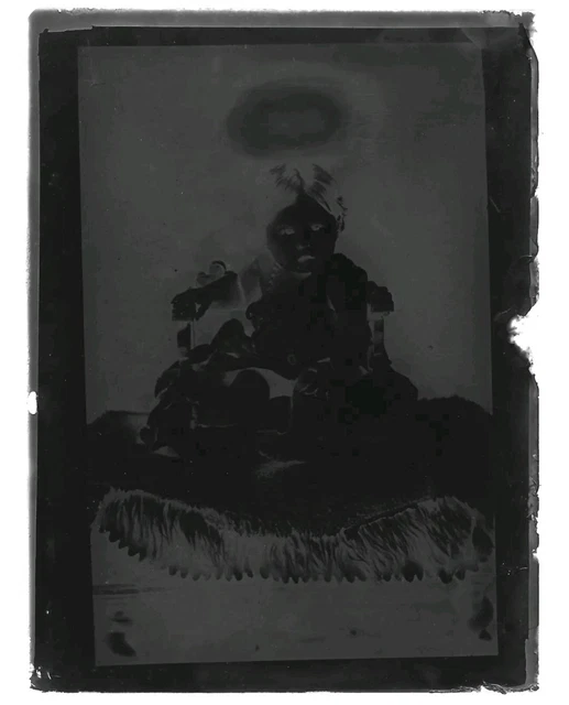 Antique Glass Plate Negative Photograph - Child Memorial Victorian Photo ♡