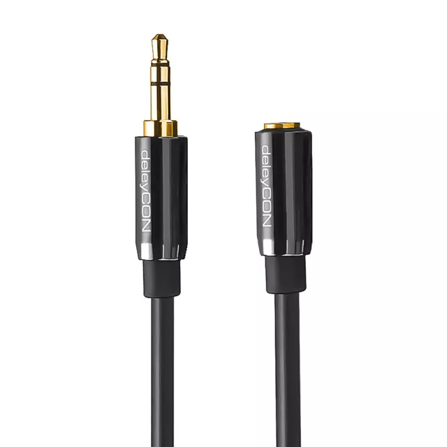 deleyCON PREMIUM HQ Stereo Audio Klinken Kabel / 3,5mm Stecker zu Buchse [3m] 3