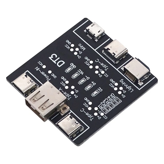 HUTSRAI USB Tester DT3 Per Cavi Dati, Rilevatore Per IOS Android, Micro-USB E Type-C, Con Indicatori LED - 2