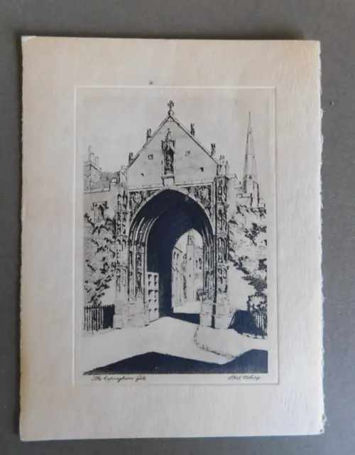 Small print : The Erpingham Gate - etching - 4.75 x 6.25 inches