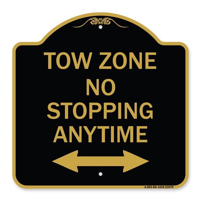 Designer Series - No Stopping Anytime with Bi-Directional Arrow Metal Sign