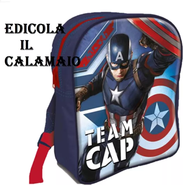 ZAINETTO ASILO CAPTAIN AMERICA Avengers TEAM Zaino scuola per bambini Marvel