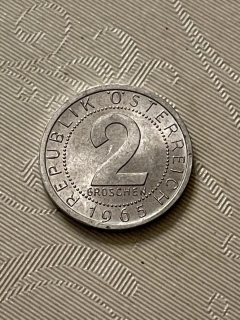 Austria 2 Groschen coin 1965