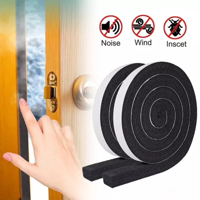 4m Rubber Seal Weather Strip Foam Sticky Tape Door Window Draught Excluder New