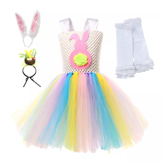 Bunny Tutu Costume Kids Animal  Skirt Tutu Rabbit Outfit for Girls Ages 2-10