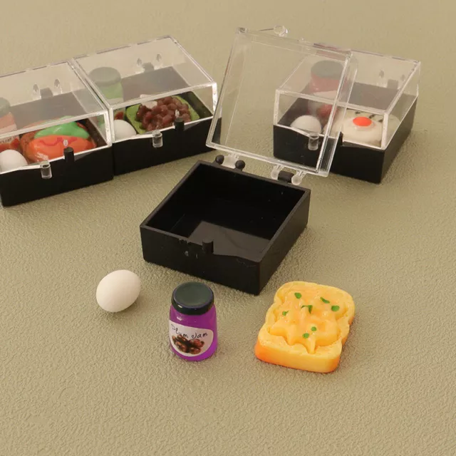 1/12 Dollhouse Mini Bread Egg Jam With Lunch Box Dollhouse Food Decoration Ni