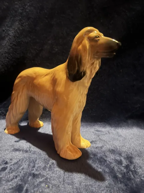 Great Afghan Hound Dog Big Figurine  17 cm x 18 cm Ceramic