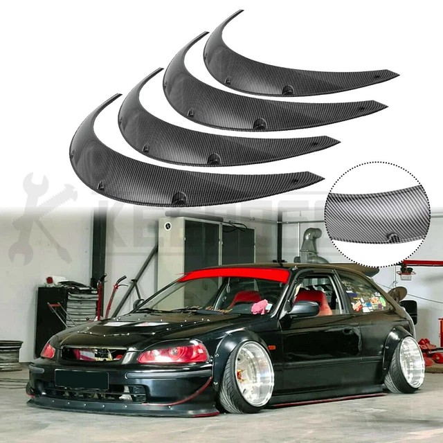 4PC FENDER FLARES Wide Body Kit Wheel Arches Durable For Honda Civic FB CONCAVE EUR 106,86