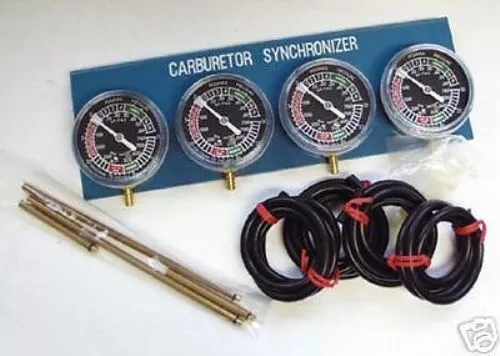 Synchrontester Unterdruck Uhr für 4 Vergaser Motorrad + Auto universal NEU