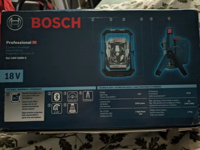 Bosch GLI 18v-2200 C Pro 18v Jobsite LED Flood Light