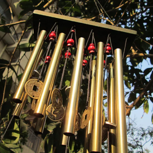 Metal Wind Chimes Feng Shui Bells Tubes Indoor/Outdoor Garden Hanging Ornament