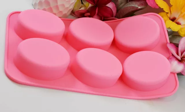 2 Pack of Soap Oval Molds, 6 Cavities Silicone Chocolate Baking , Homemade DIY