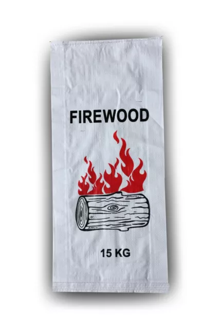 Pack of 100 - Printed Firewood Bags - (37 CM +10 CM) X 80 CM