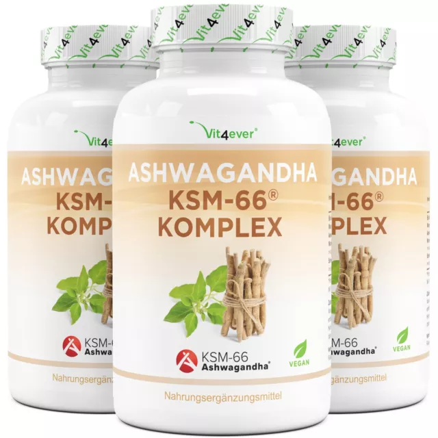 Ashwagandha KSM-66® Komplex - 540 Kapseln (v) á 530 mg - Withanolide + Piperin