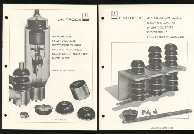 1973 UNITRODE Brochure & Application Data Stackable Doorbell Rectifier Modules