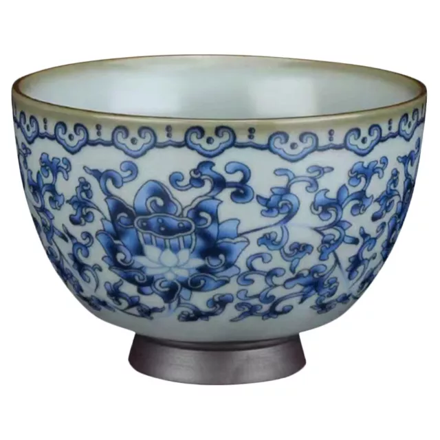 Tasse À Thé Kung Fu (tasse En Porcelaine Bleue Et Blanche) Décor Vintage