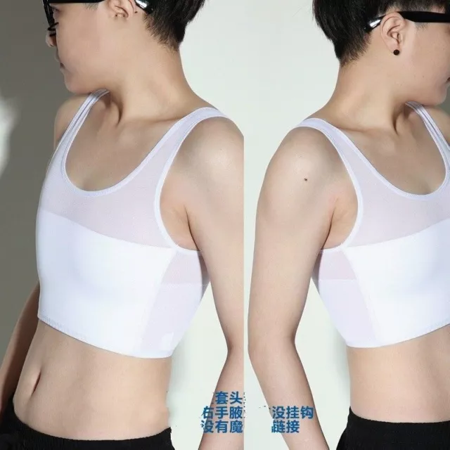 Lesbian Tomboy Vest Strengthen Flat Chest Breast Binder Shapewear Sport Bra