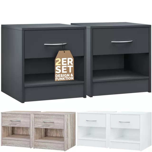 CASARIA® Nachttisch Boxspringbett Nachtschrank Schublade Holz Schlafzimmer