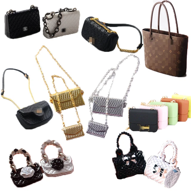 2pcs Dollhouse Miniature Bag Purse Luxury Supplies Simulation Accessories