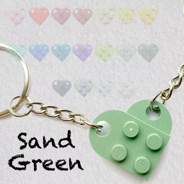 18 Colours Heart Keyring Keychain｜Personalised Initials｜Made with LEGO bricks