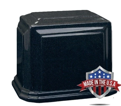 At Peace Memorials Millennium XL Cultured Marble Urn for Ashes (Black) 300 C