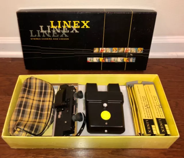 Vintage 1953 Linex Stereo CAMERA Lionel Train Subminiature Film 3D Viewer Set