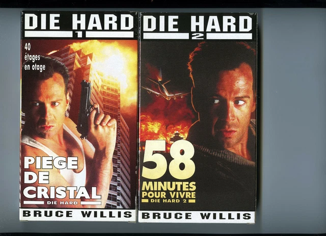 LOT 2 VHS-DIE Hard 1 Et 2-Bruce Willis-Piege De Cristal-58 Minutes Pour