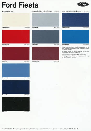 Ford Farben Fiesta