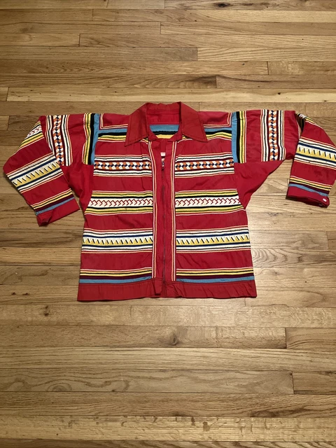 Older VINTAGE SEMINOLE PATCHWORK JACKET NATIVE AMERICAN Red