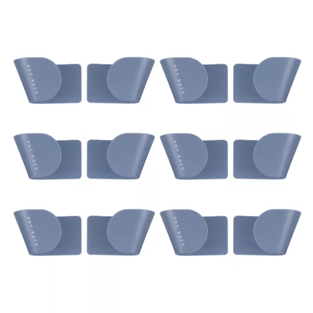 6 Pares de Soportes Ajustables para Tapas de Ollas en la Pared Colgadores Azul