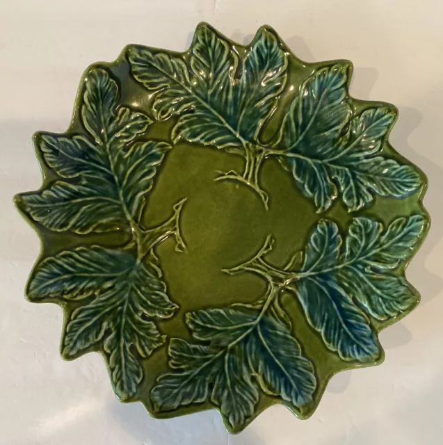 VTG Majolica Grapes and Leaves California Serving Platter 12” Embossed 373-372