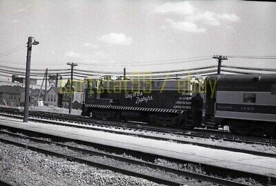 CBQ Burlington Route VO-1000 Locomotive #9379 - Vintage Railroad Negative